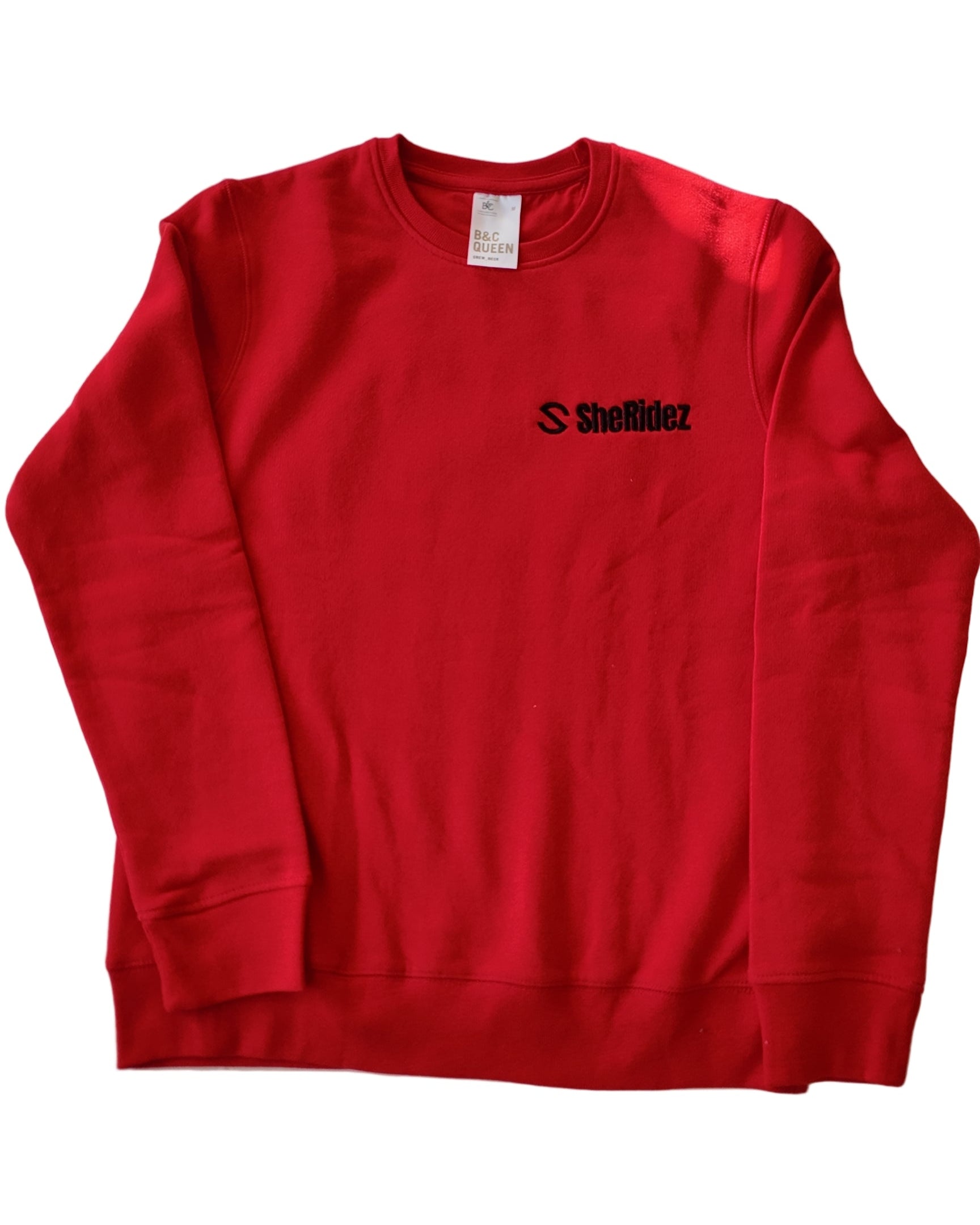 SheRidez "Ride Like a She" Sweatshirt – Rød (Broderet Ryg)