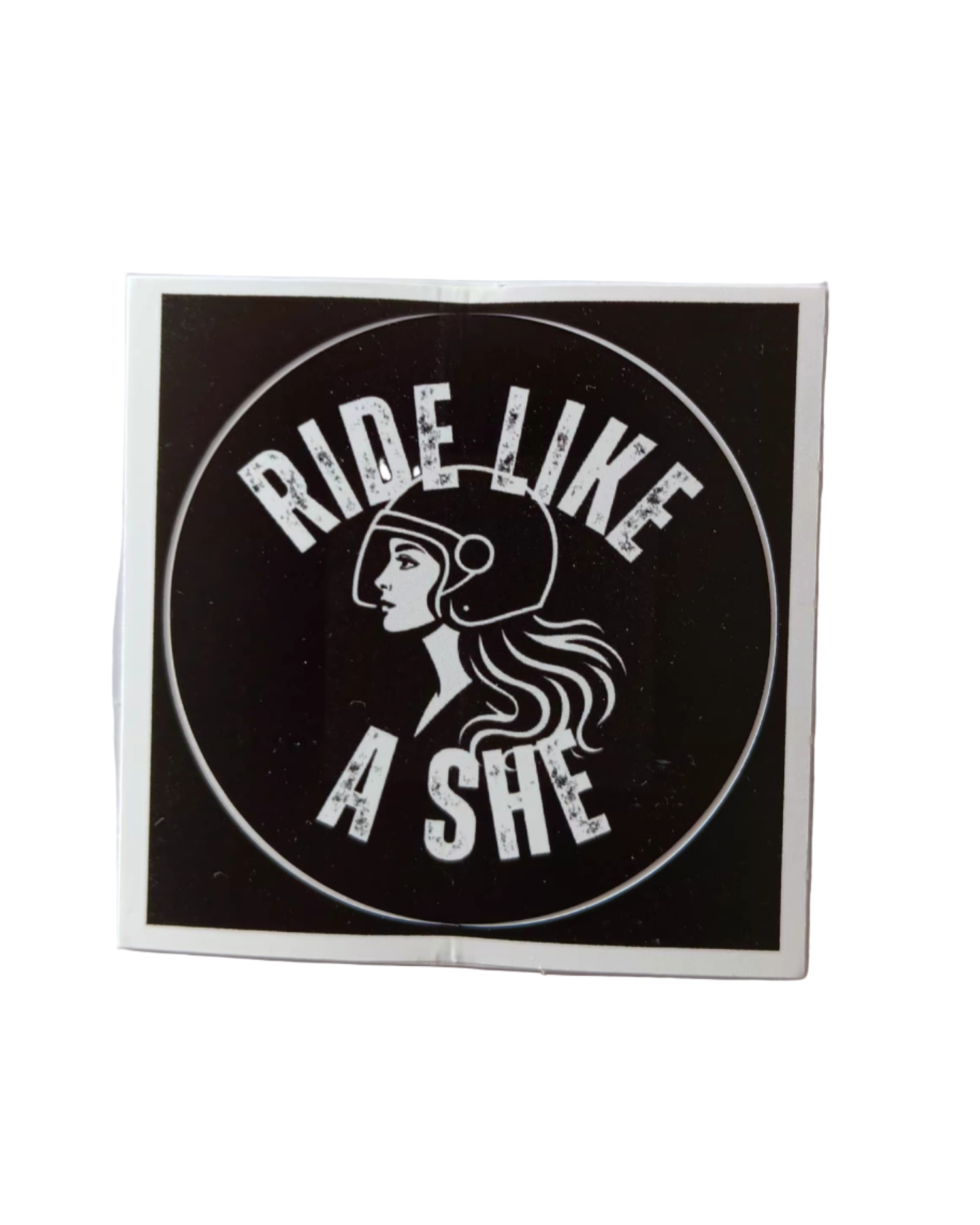 SheRidez klistemærke - rund, sort